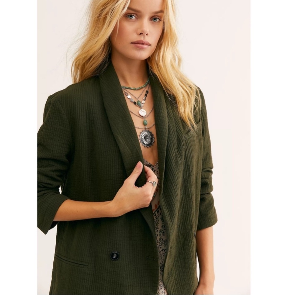 Free People Rowan Green Blazer